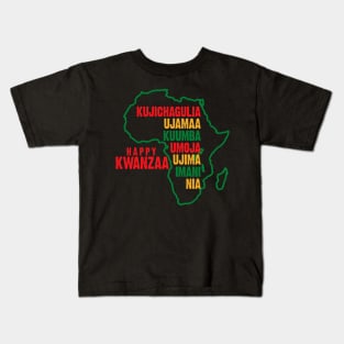 Happy Kwanzaa, The Seven Principles of Kwanzaa Kids T-Shirt